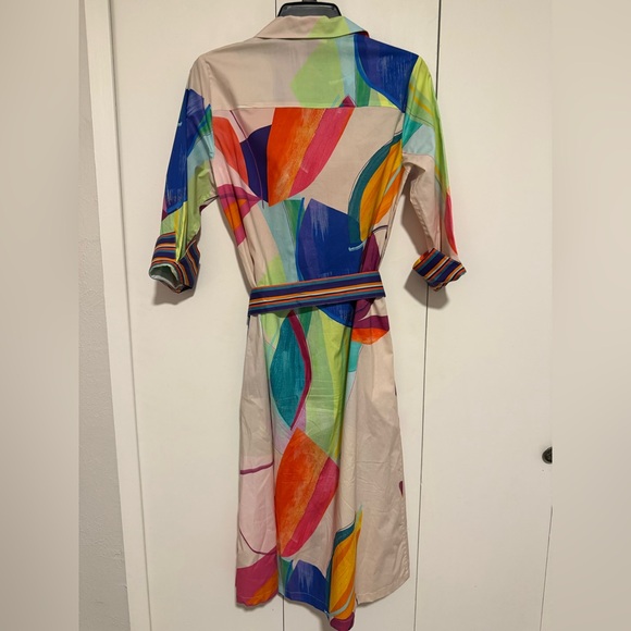 Hinson Wu Charlie 3/4 Sleeve Abstract Leaf Print Dress size XS - Picture 3 of 7